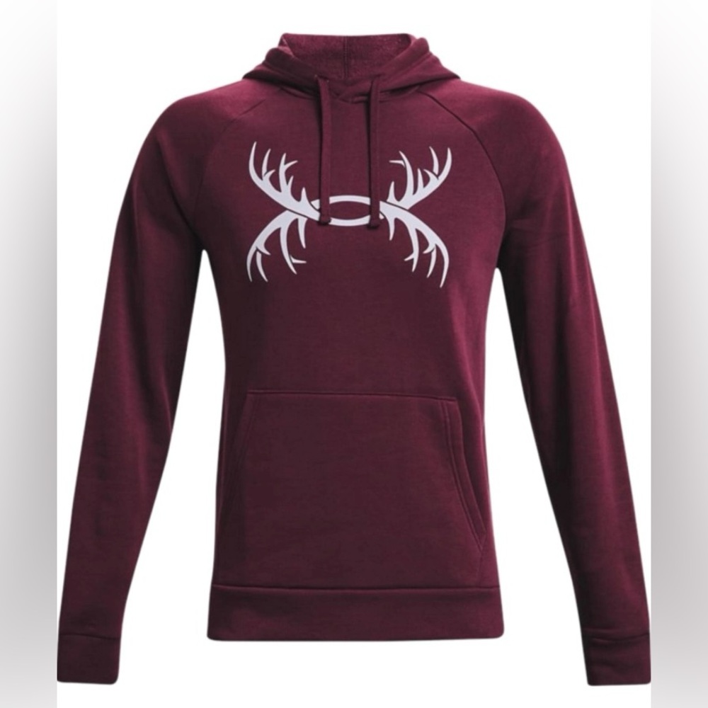UNIQUE Under Armor Antler Hoodie Maroon, Red